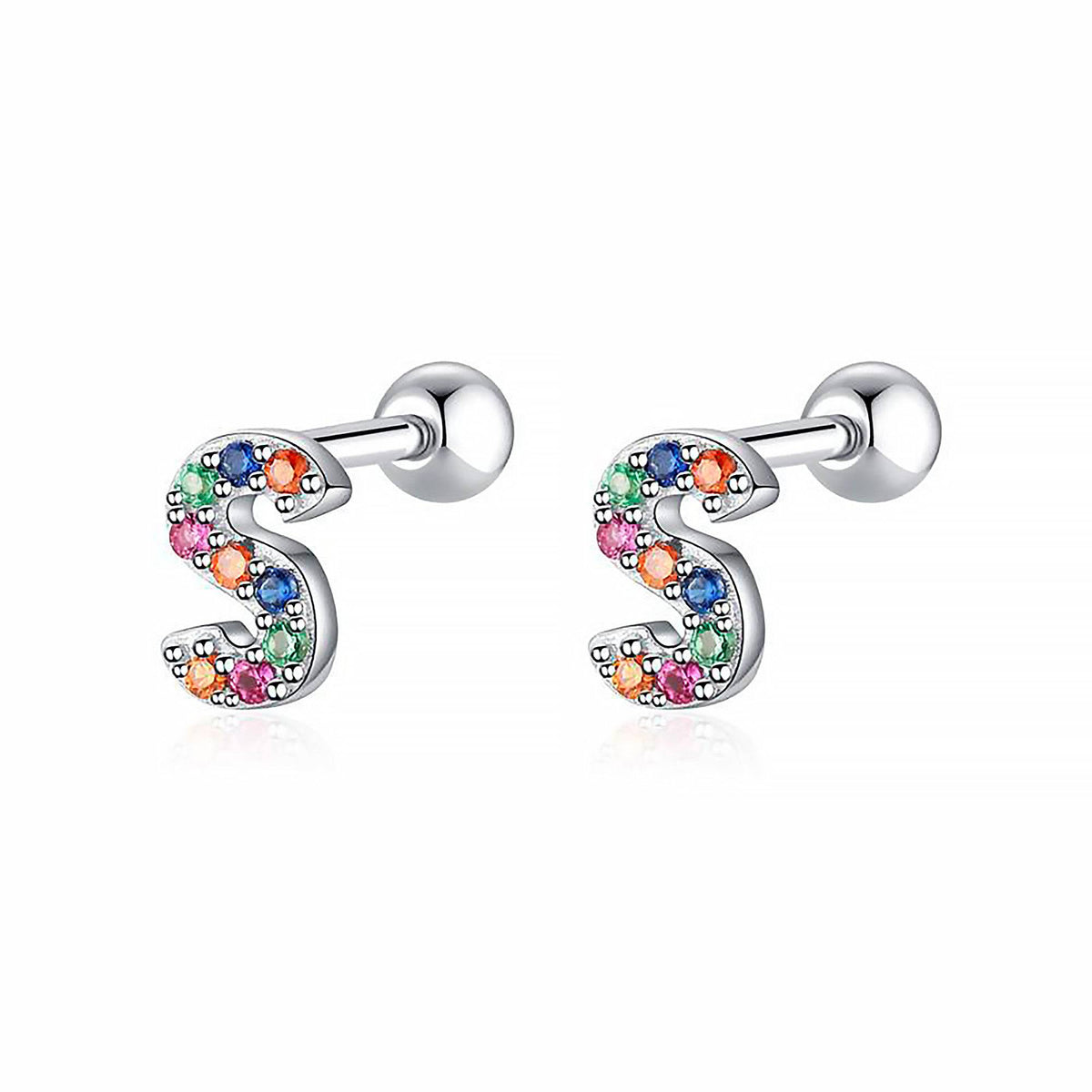 Letria - Colorful Initial Letter Earrings