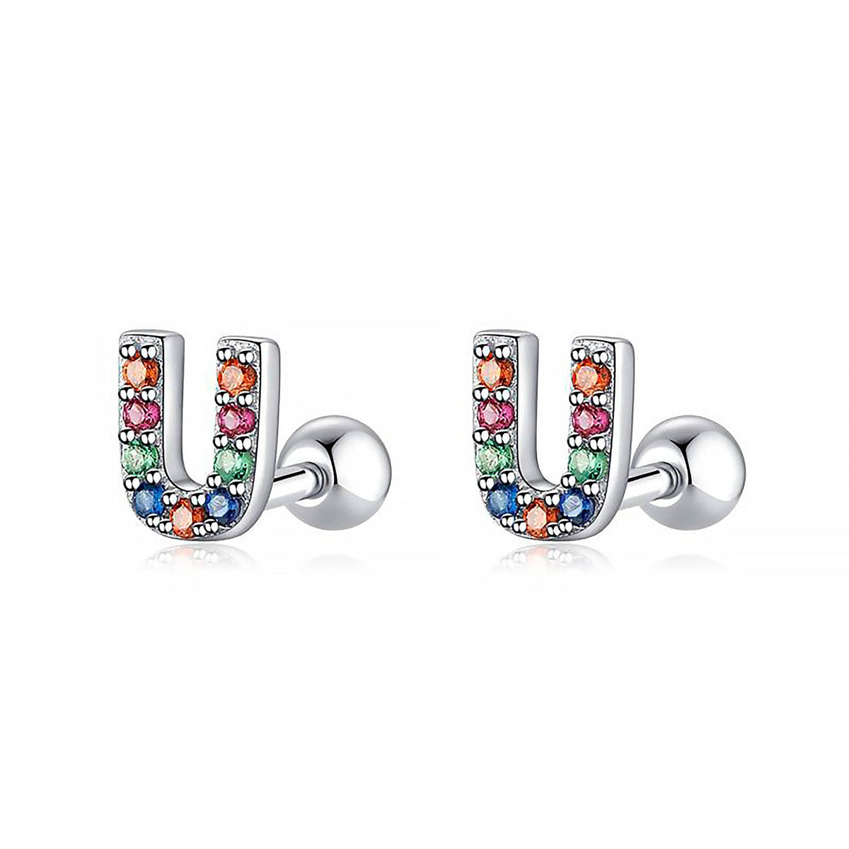 Letria - Colorful Initial Letter Earrings