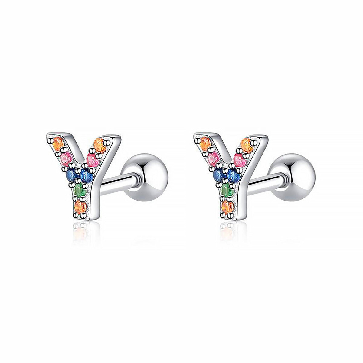 Letria - Colorful Initial Letter Earrings