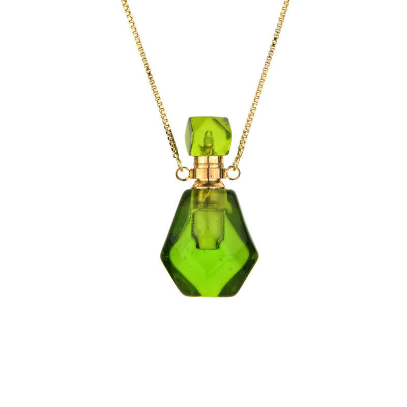 Jozelle - Iris Crystal Perfume Bottle Necklace - Refillable Fragrance Jewelry