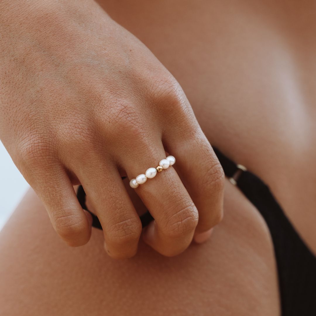 Ocean Pearl Ring - Elegant Freshwater Pearl Ring for Women