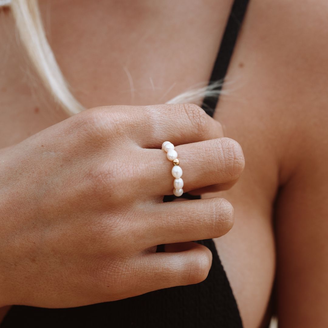 Ocean Pearl Ring - Elegant Freshwater Pearl Ring for Women