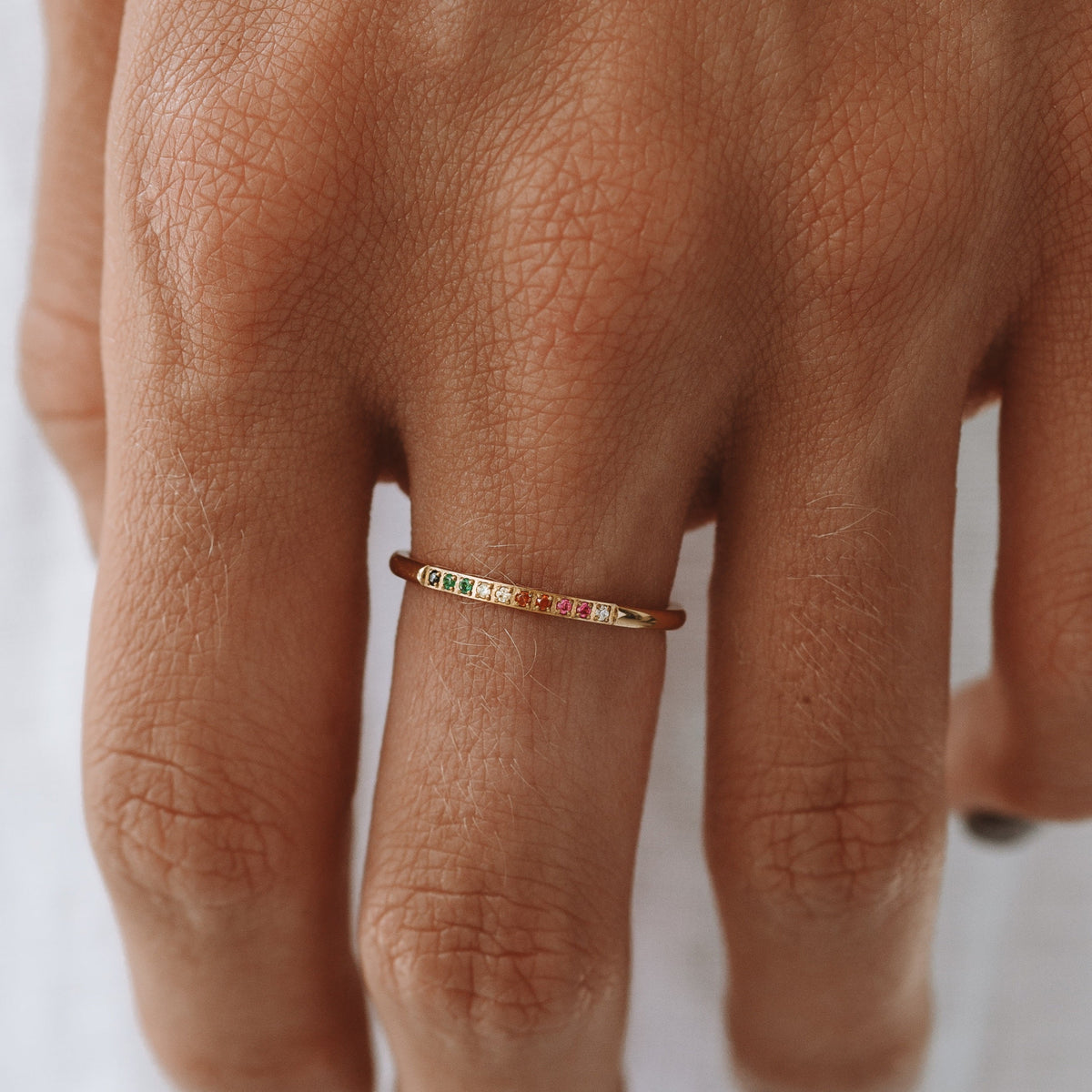 Solene - Gold Ring with Colorful Gemstones