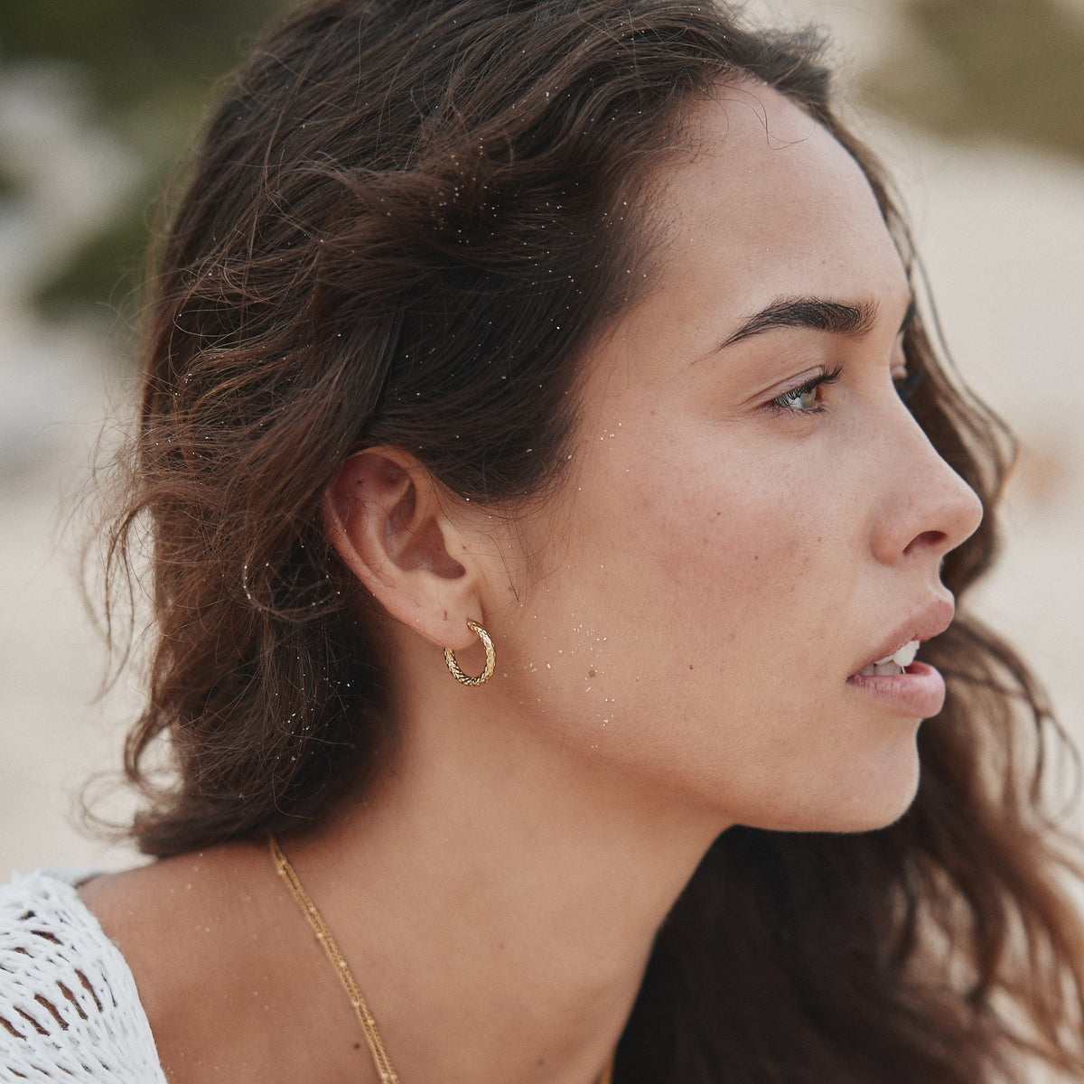 Uzora - Hammered Hoop Earrings for Everyday Style