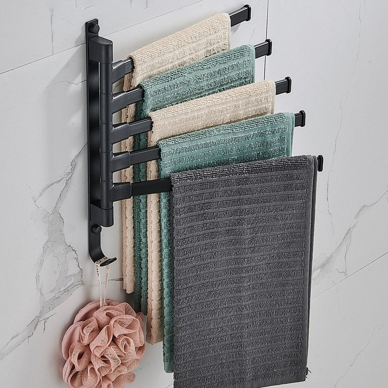 Towelix - 5-Arm Black Metal Towel Rack
