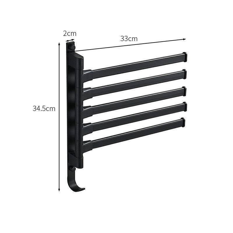 Towelix - 5-Arm Black Metal Towel Rack