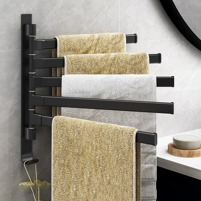 Towelix - 5-Arm Black Metal Towel Rack