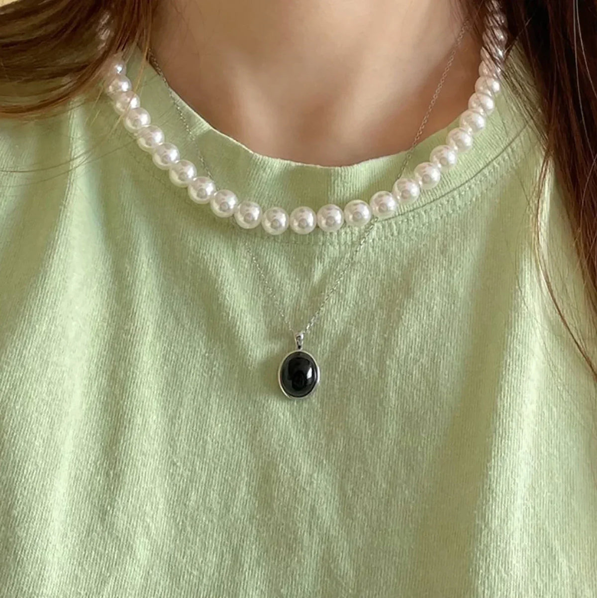 Aldevine - Black Opal Necklace, A Bold Statement in Sterling Silver