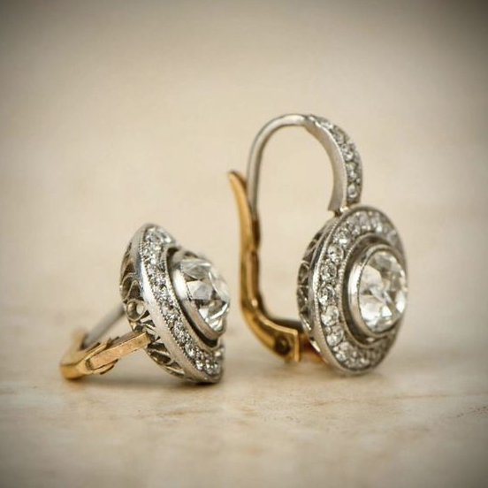 Milena - Vintage Silver Earrings with Sparkling Zirconia