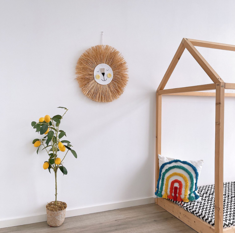 CuteWall Art - Cute Rattan Animal Wall Decor for the Nursery