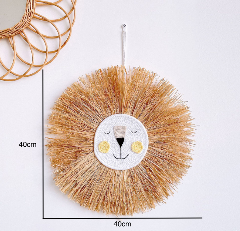 CuteWall Art - Cute Rattan Animal Wall Decor for the Nursery