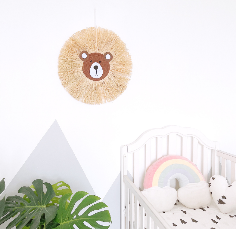 CuteWall Art - Cute Rattan Animal Wall Decor for the Nursery