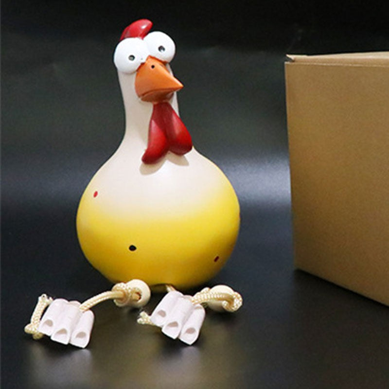 HappyChick Garden Decor - Charming Ceramic Chicken Garden Ornaments