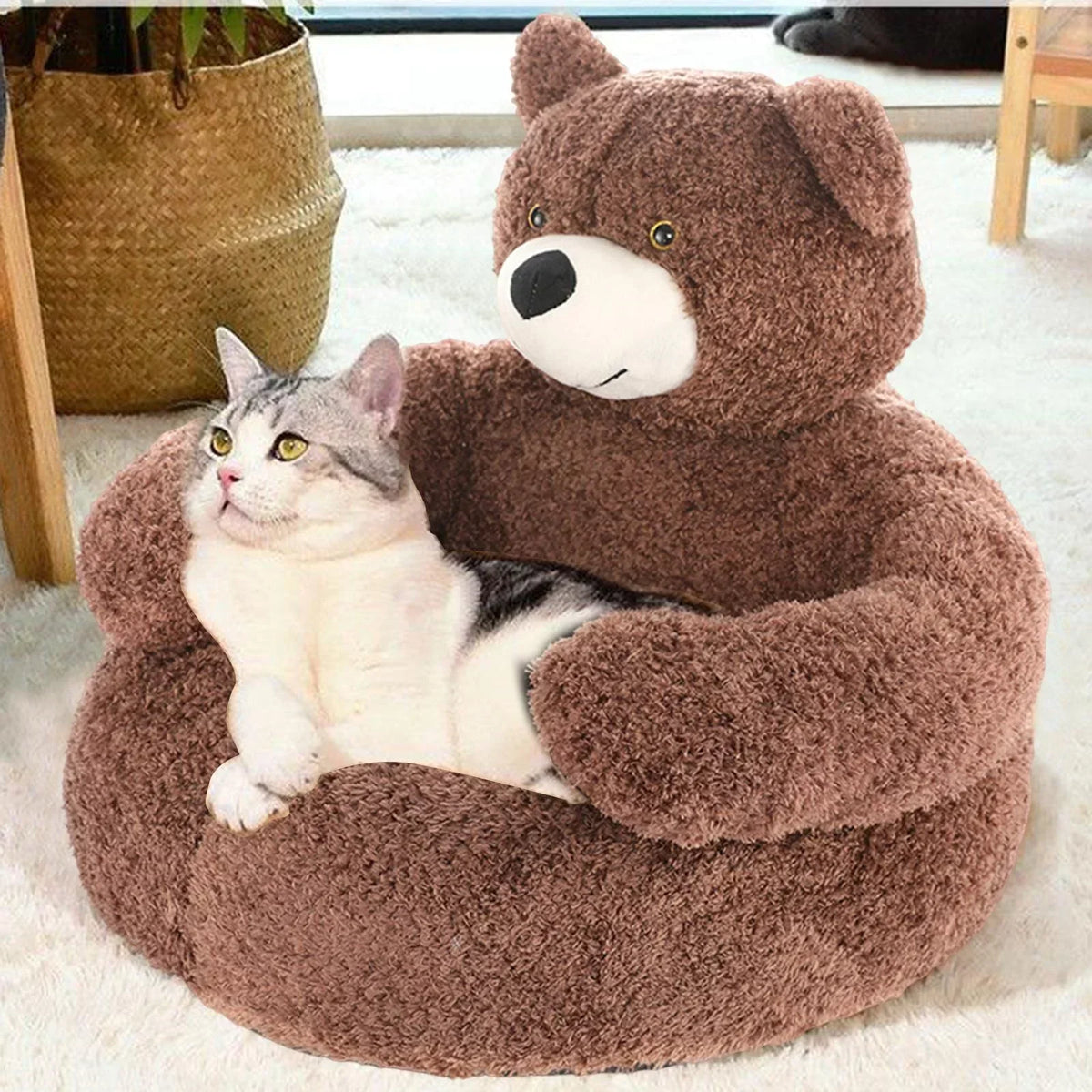 Samiya - Plush Cat Bed for Cozy, Comfortable Sleep