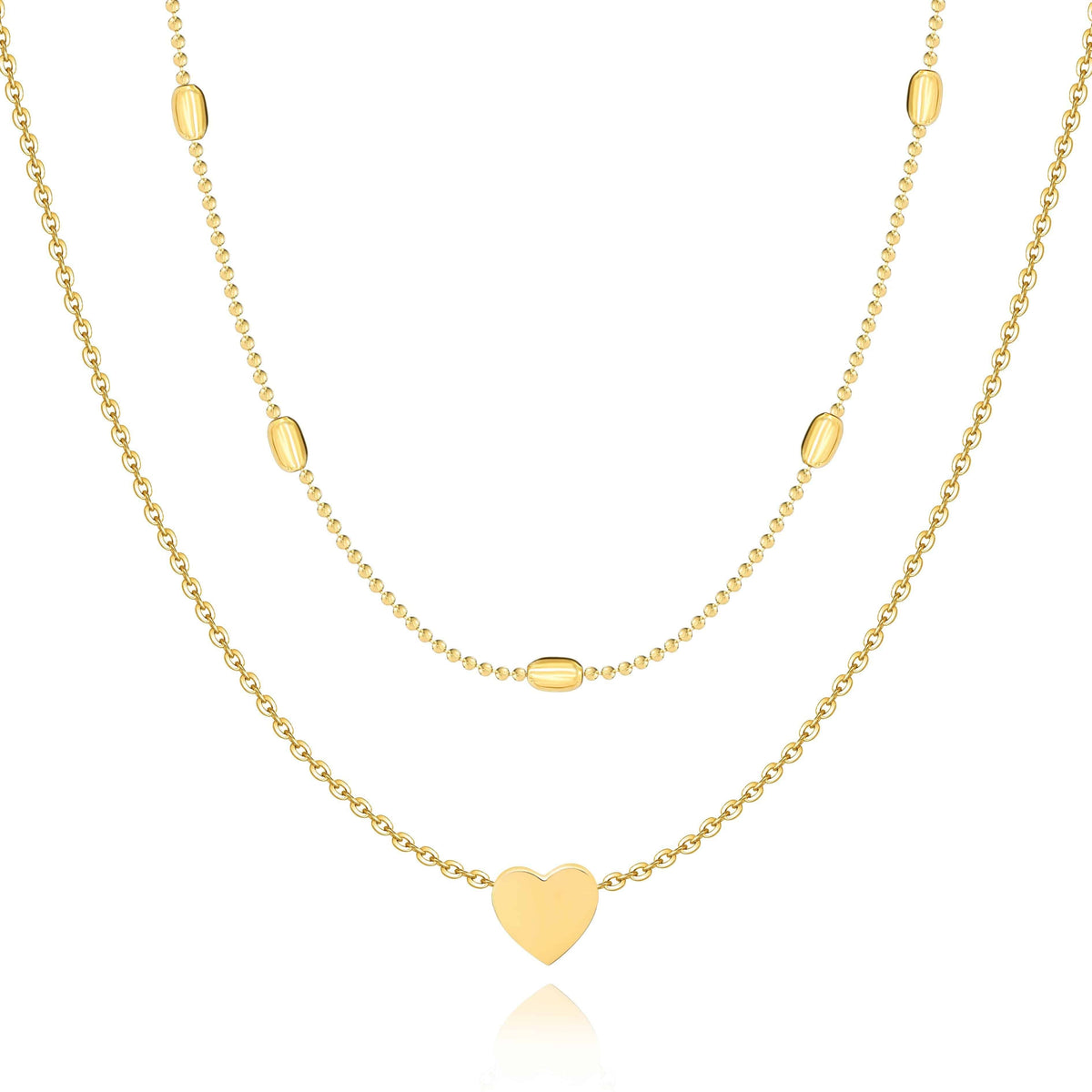 Julia Heart Necklace - A Romantic Double-Layer Design
