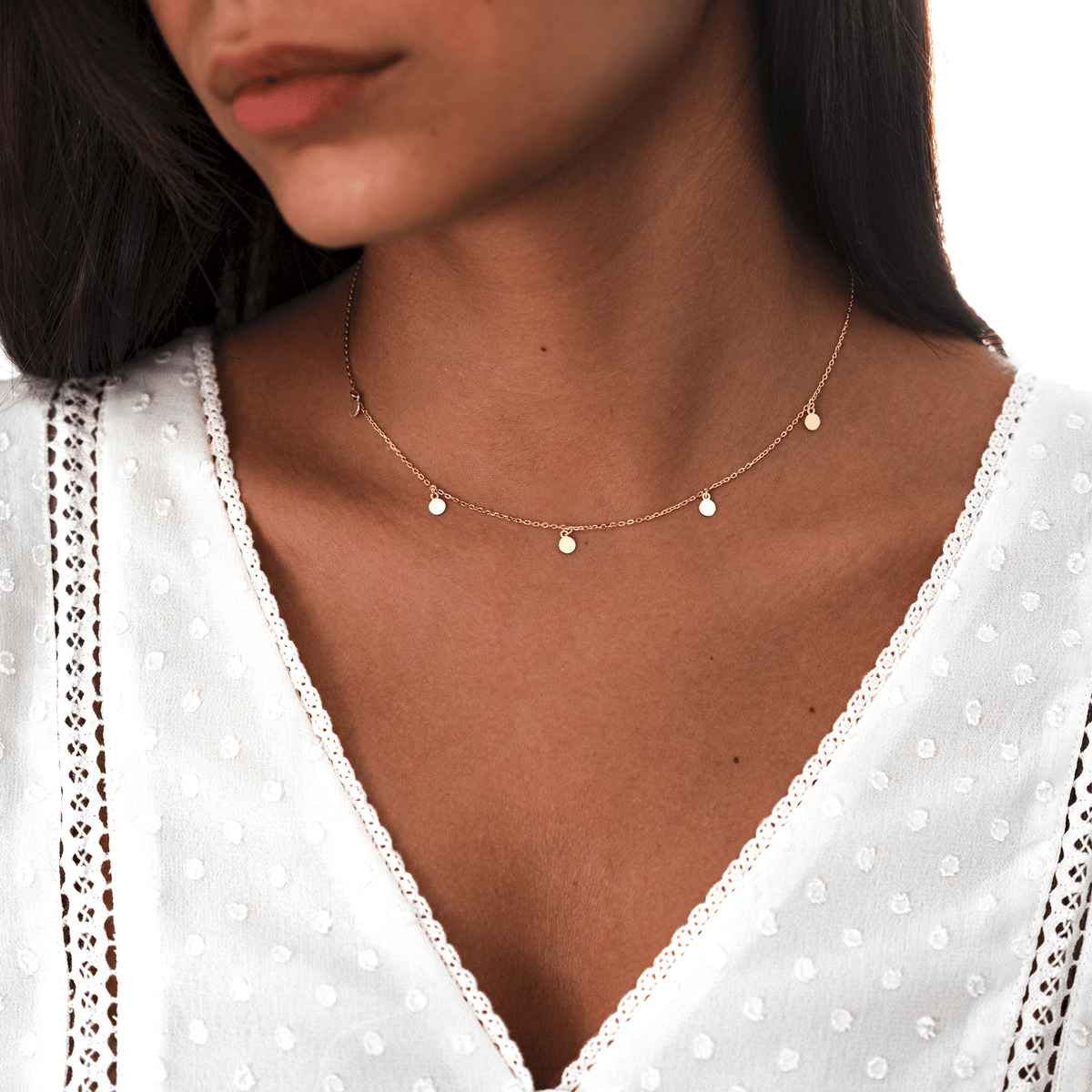 Favelle - Elegant Necklace with Charming Small Circle Pendants