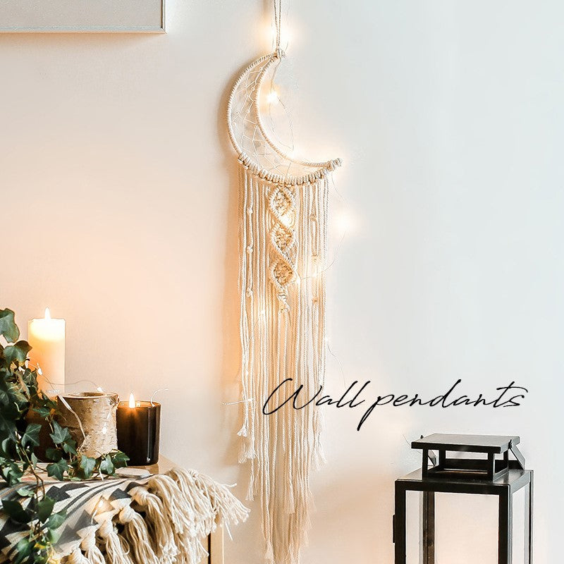 DreamWeaver Macrame - Bohemian Wall Decor with LED Lights