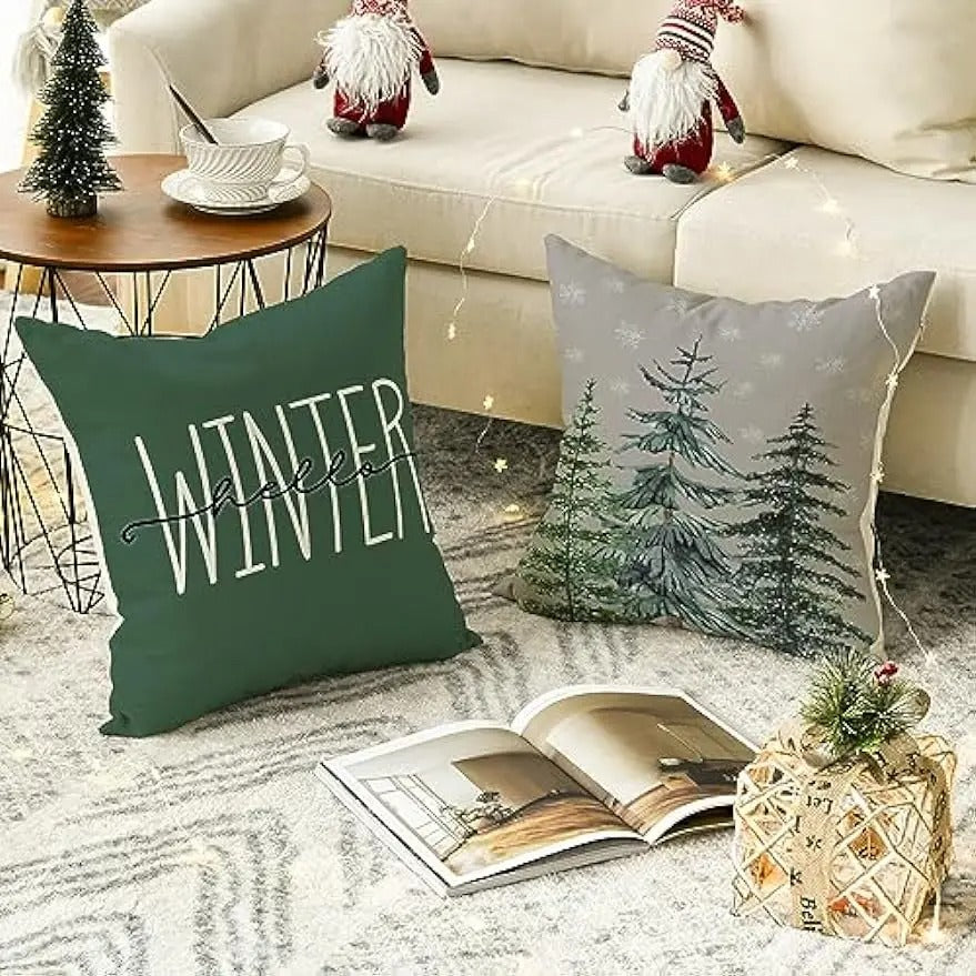 Rondura - Cozy Winter Tree Print Cushion Cover
