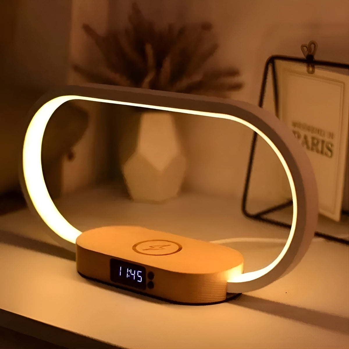 RadiantCharge - 3-in-1 Wireless Charging Lamp Clock