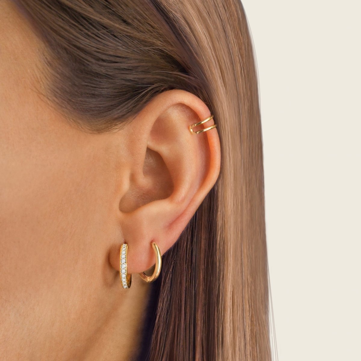 Iriana - Sparkling Zirconia Hoop Earrings