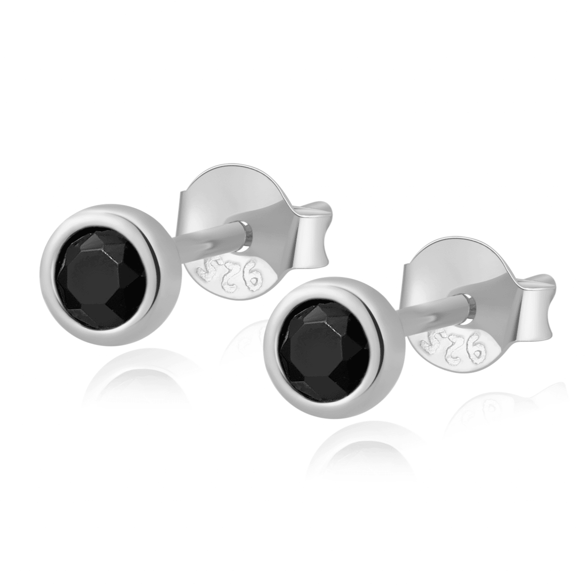 Amira Circle Stud Earrings - Elegant Compact Sterling Silver Design