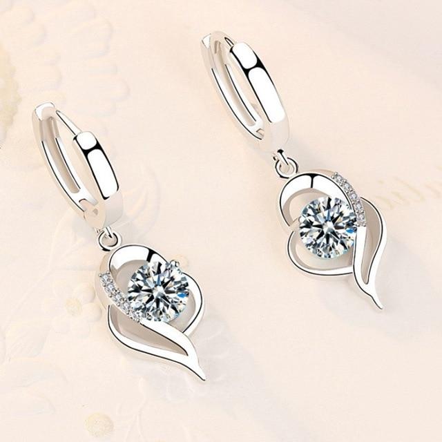 Elsa Collection - Silver Cubic Zirconia Earrings for Women