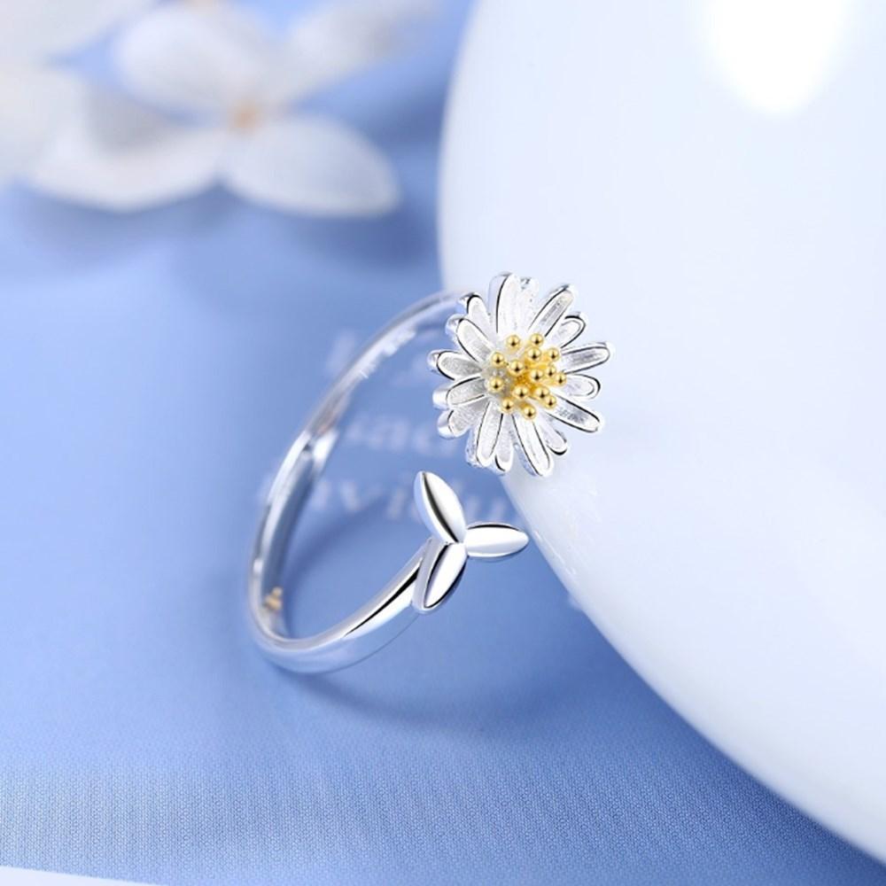 Helios - Adjustable Silver Sunflower Ring