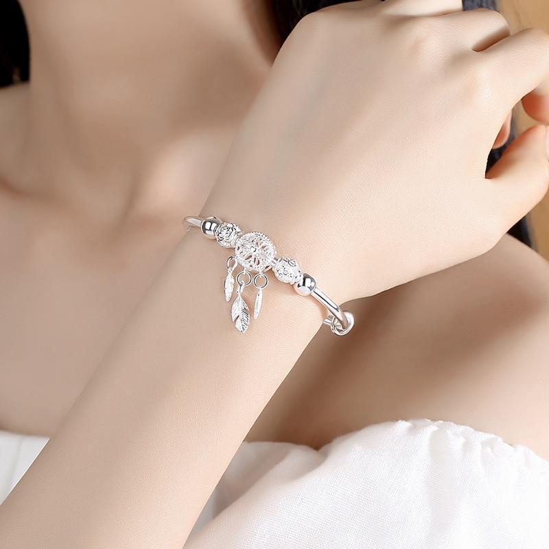 Aiyana - Adjustable Silver Dreamcatcher Bracelet