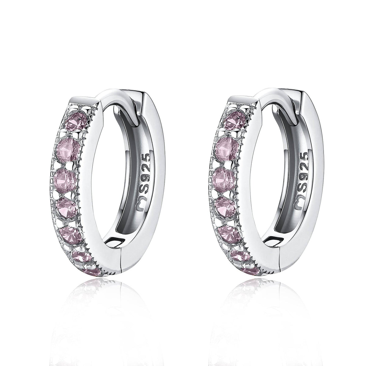 Amaranta Earrings - Sparkling Hoop Earrings with Zirconia Accents
