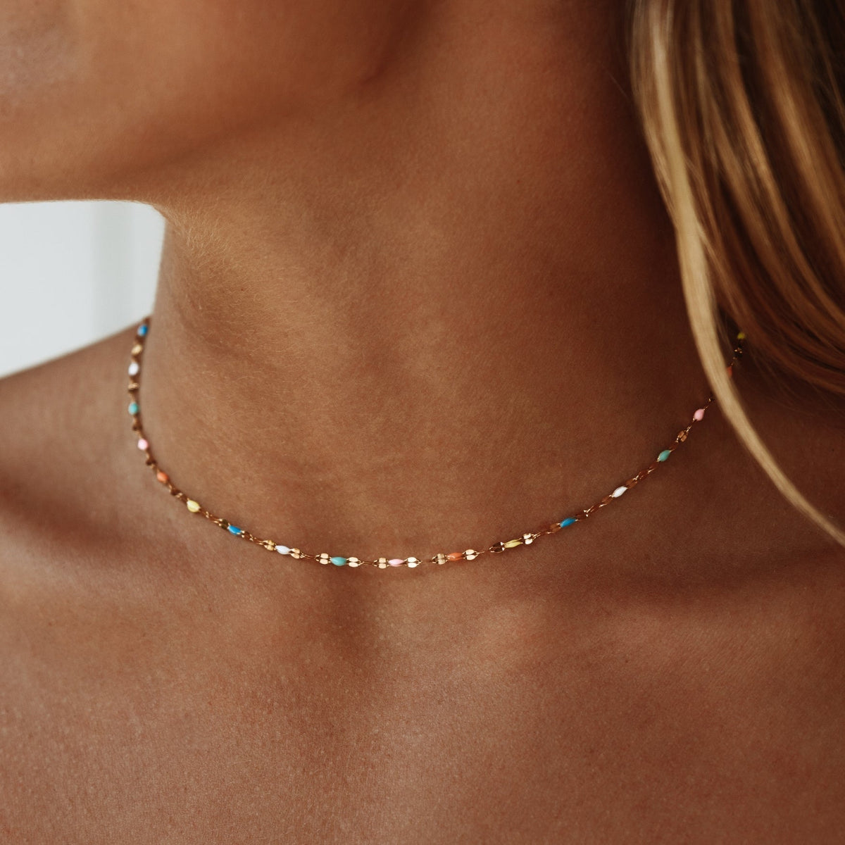 Buntessa - Stunning Rainbow Enamel Choker Necklace