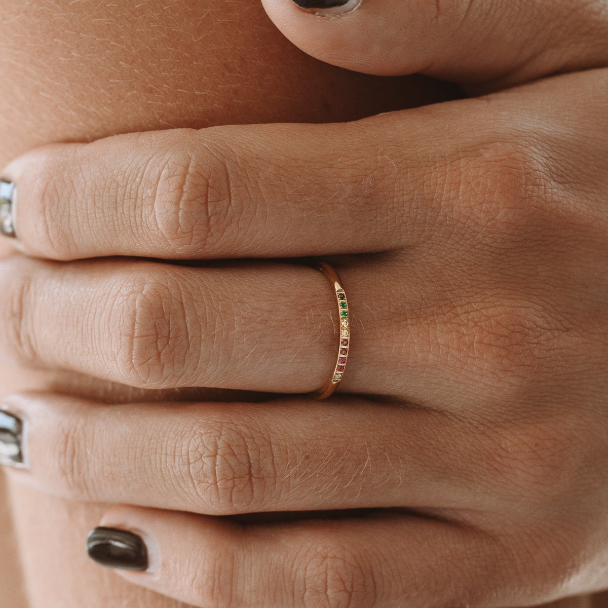 Solene - Gold Ring with Colorful Gemstones