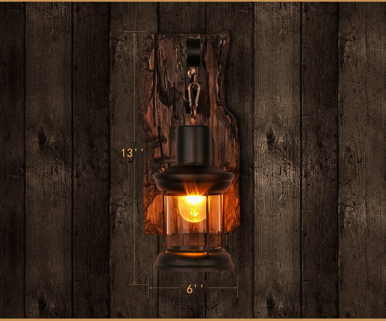 Veritas - Wood And Glass Wall Lamp
