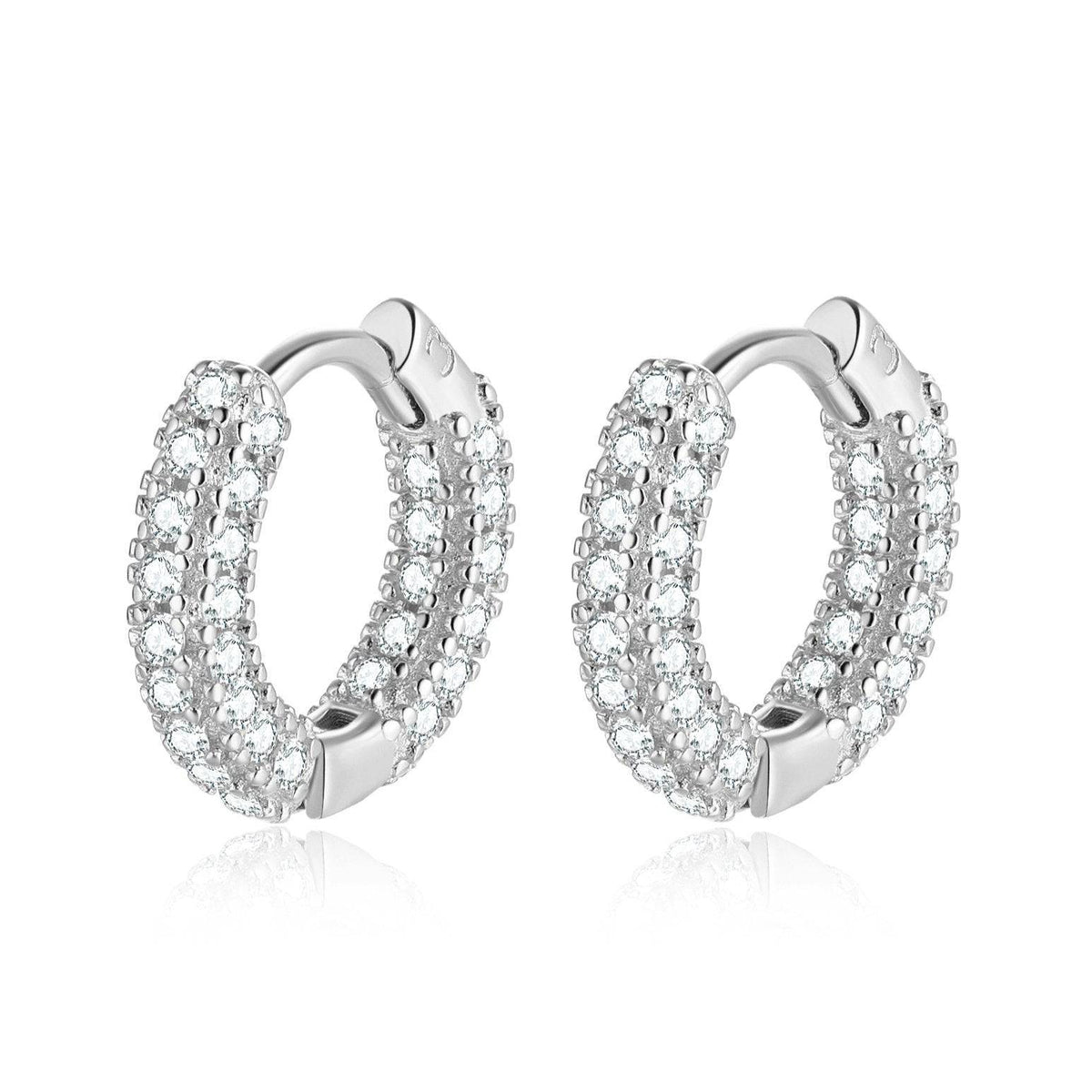 Junelle - Sparkling Zirconia Hoop Earrings