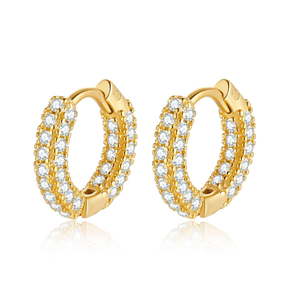 Junelle - Sparkling Zirconia Hoop Earrings