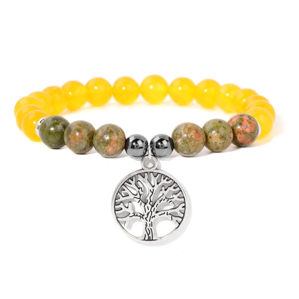 Pemvine - Natural Crystal Bracelet with Tree of Life Design