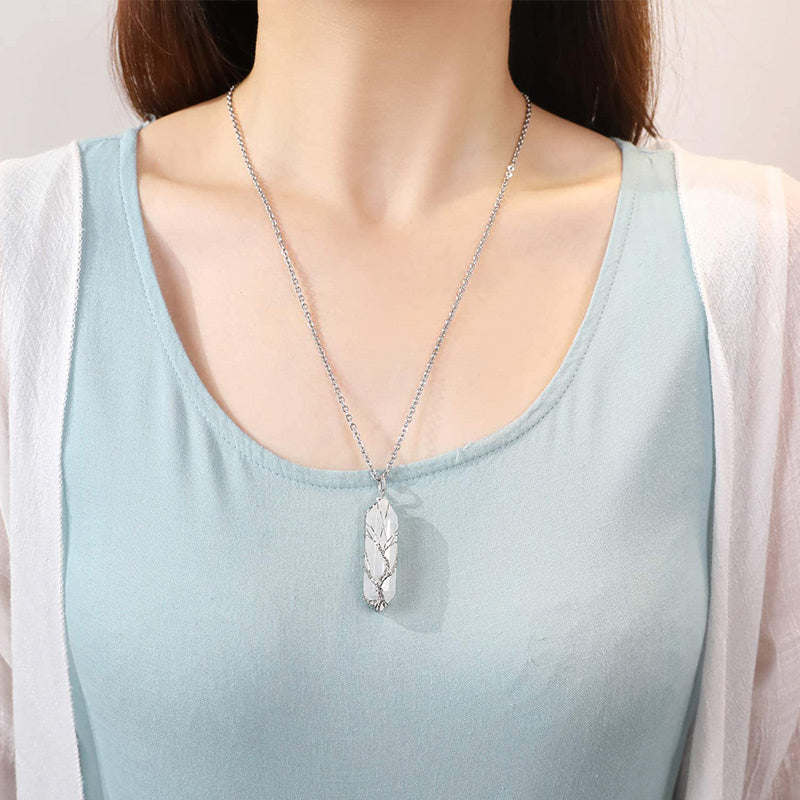 Elara Tree of Life Gemstone Necklace - Radiant Crystal Pendant