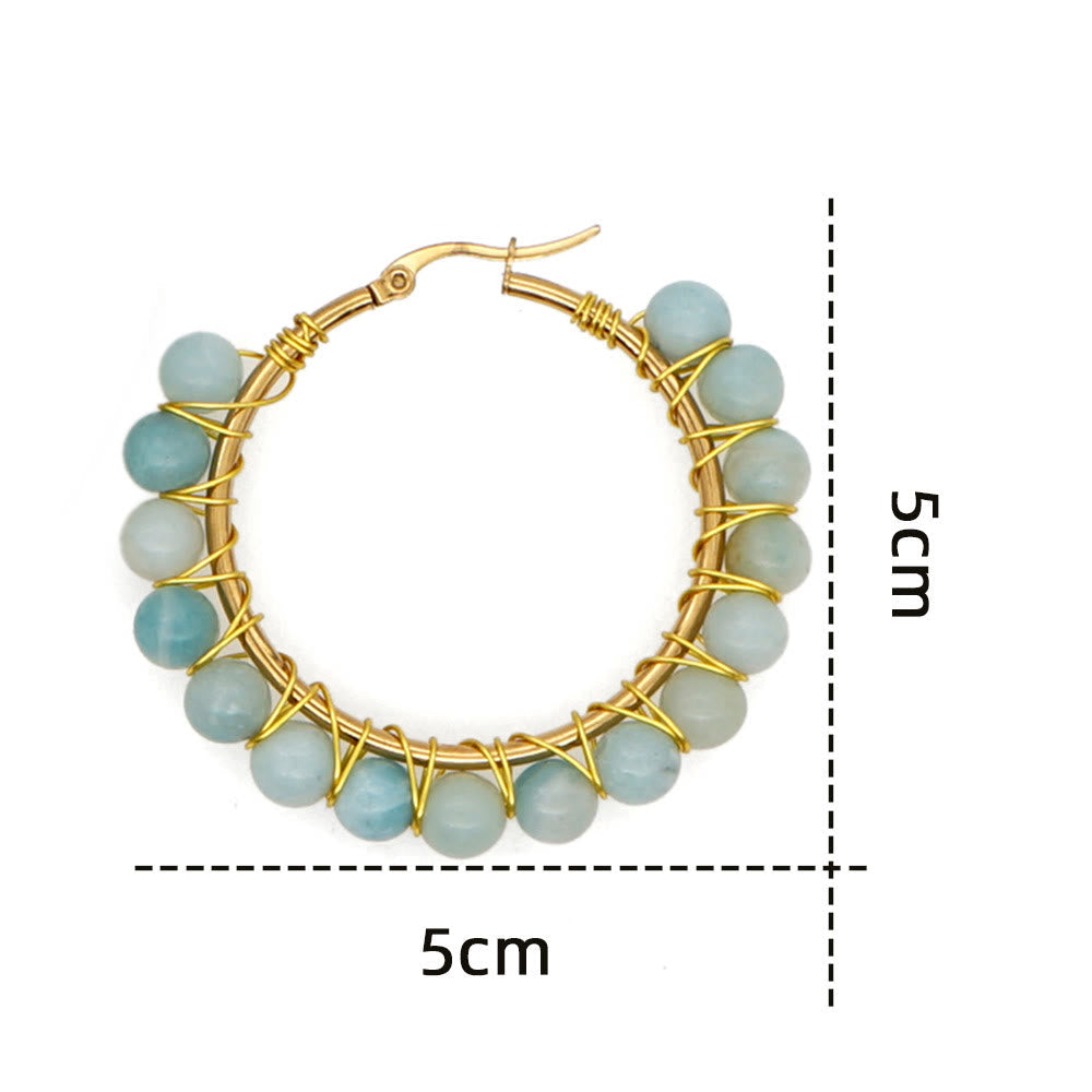 Sanne's - Elegant Boho Nature-Inspired Crystal Hoop Earrings