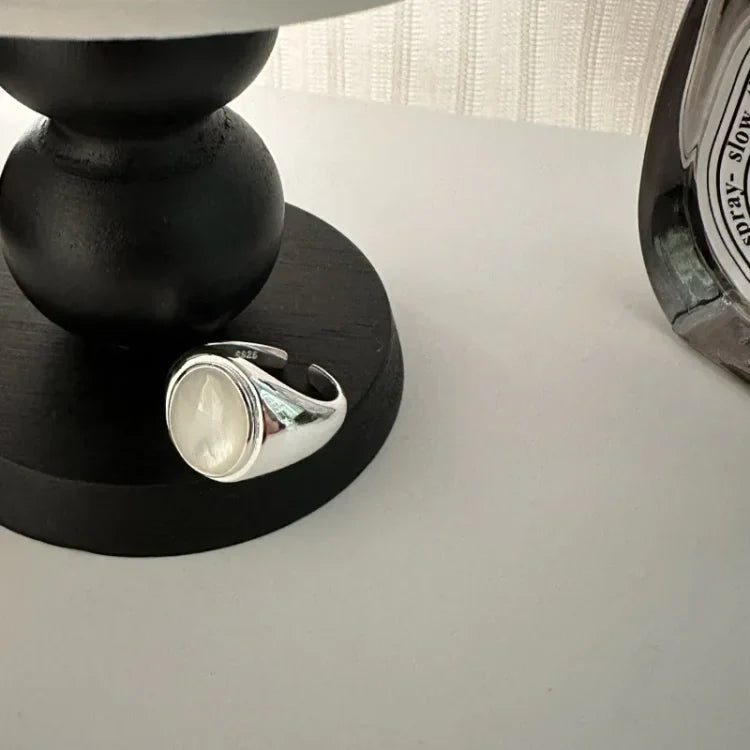Isla Pinctada Albina Ring - Sterling Silver Ring with Mother-of-Pearl Accent