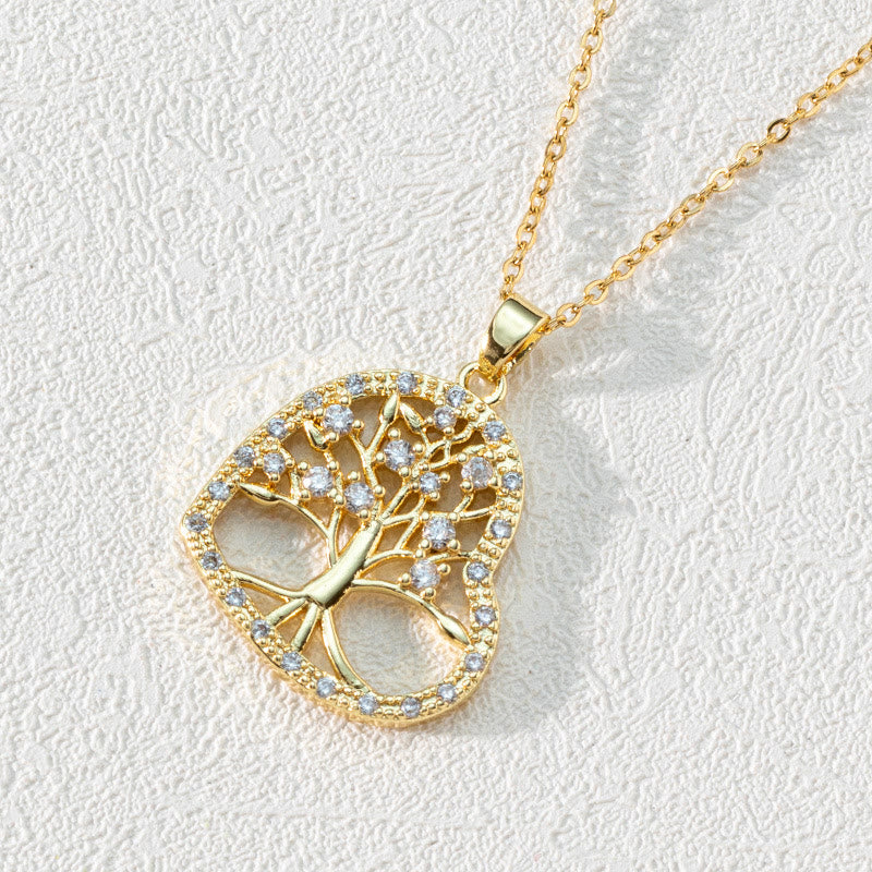 Luna Zirconia Tree of Life Pendant Necklace - Eye-Catching Design
