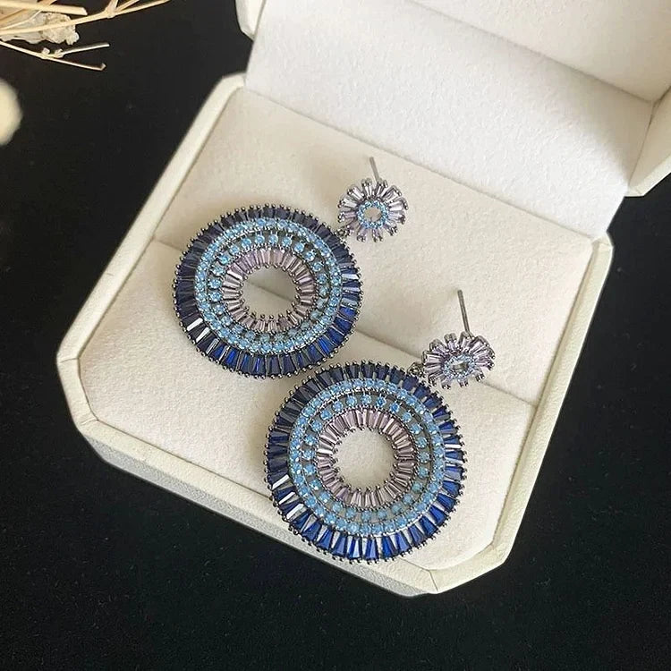 Layla Collection - Elegant Sterling Silver Evil Eye Earrings
