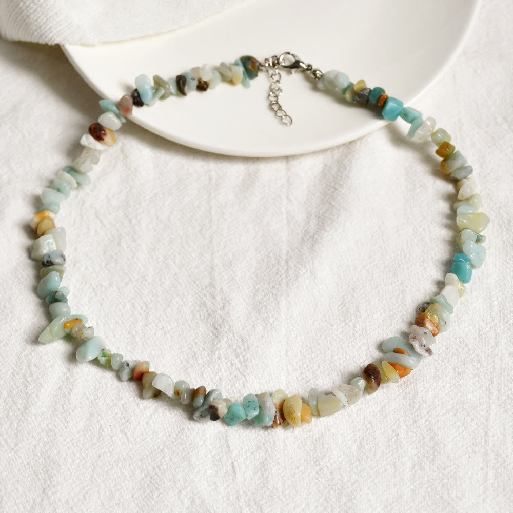 Welvora - Elegant Polished Crystal Necklace