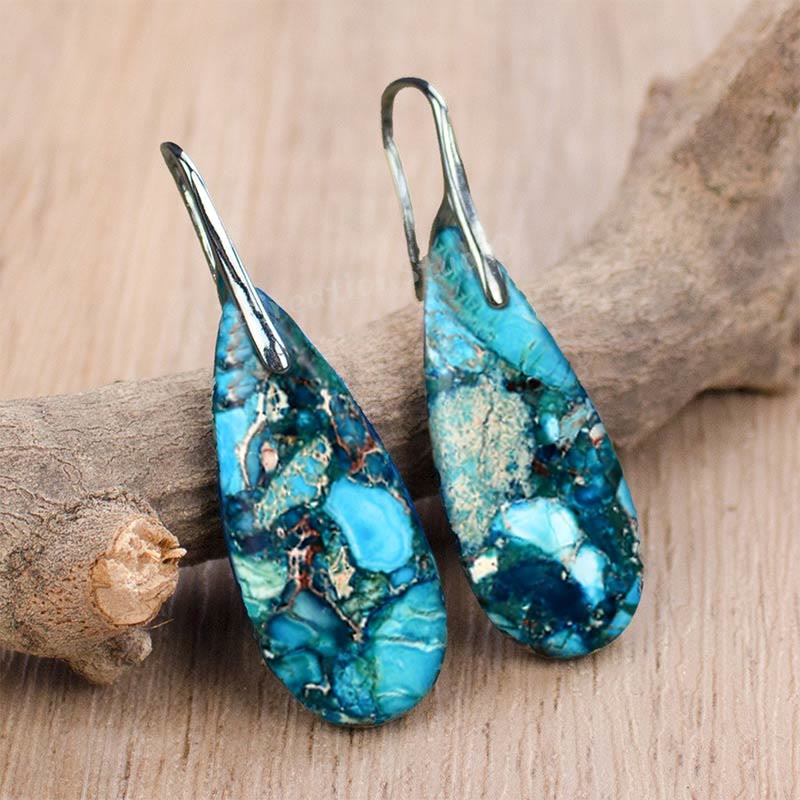 Cyrelle - Teardrop Emperor Stone Earrings