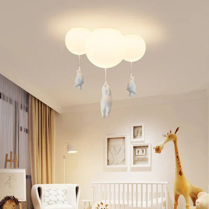 CloudBear - Playful Bear and Balloon Kids Ceiling Lamp