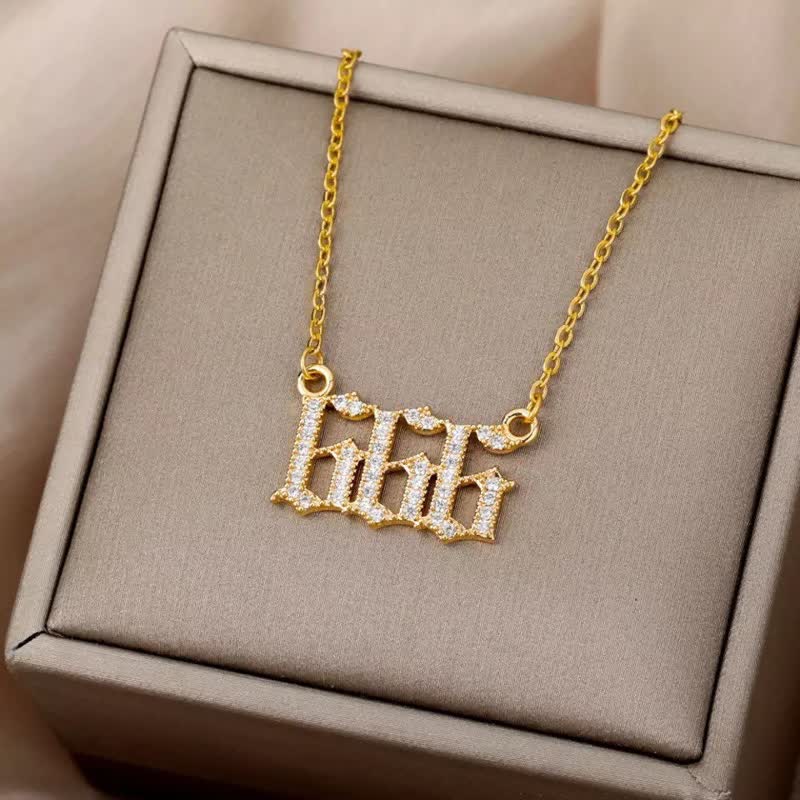 Seraphina Angel Number Necklace - Zirconia Pendant Symbolizing Protection and Love