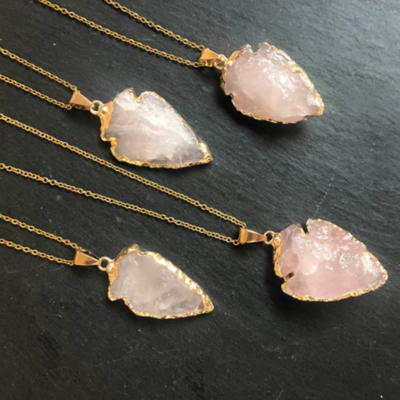Aeliana - Natural Carnelian Crystal Arrowhead Necklace