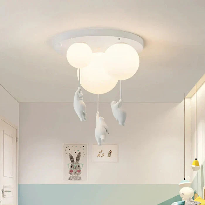 CloudBear - Playful Bear and Balloon Kids Ceiling Lamp