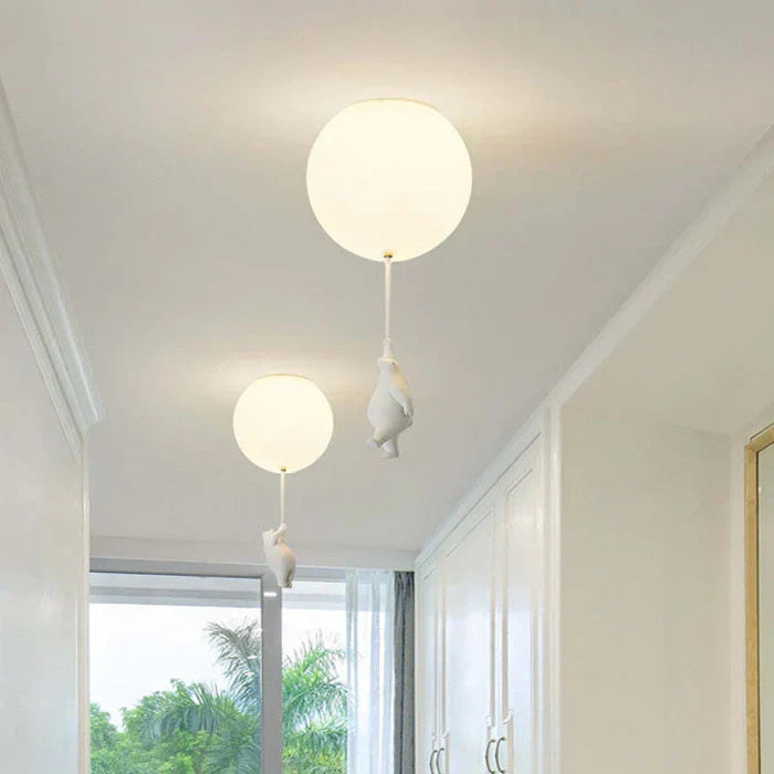 CloudBear - Playful Bear and Balloon Kids Ceiling Lamp
