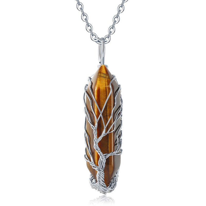 Elara Tree of Life Gemstone Necklace - Radiant Crystal Pendant