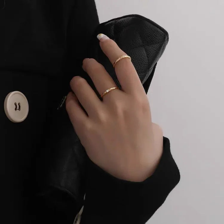 Aurora Ring - Gold-Plated Sterling Silver Ring with Cubic Zirconia