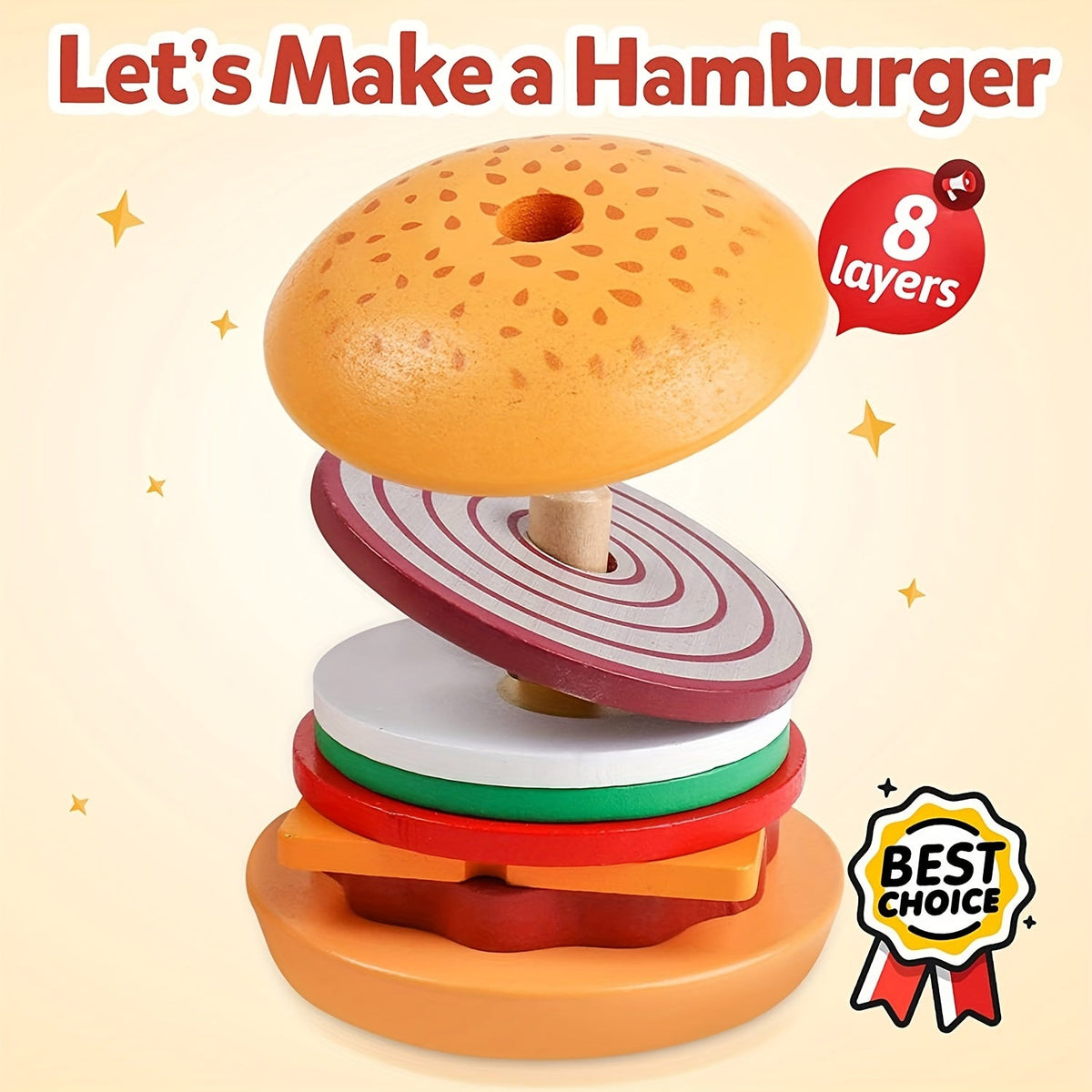 BurgerBuilders - Creative Montessori Stacking Toy for Kids
